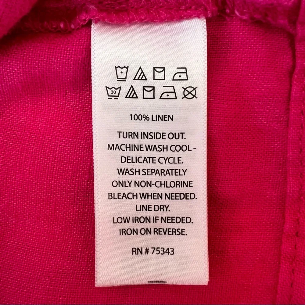 Jones New York Linen Fuchsia Pink “Jean Style” Jacket Classic Preppy Vibrant - Picture 6 of 7